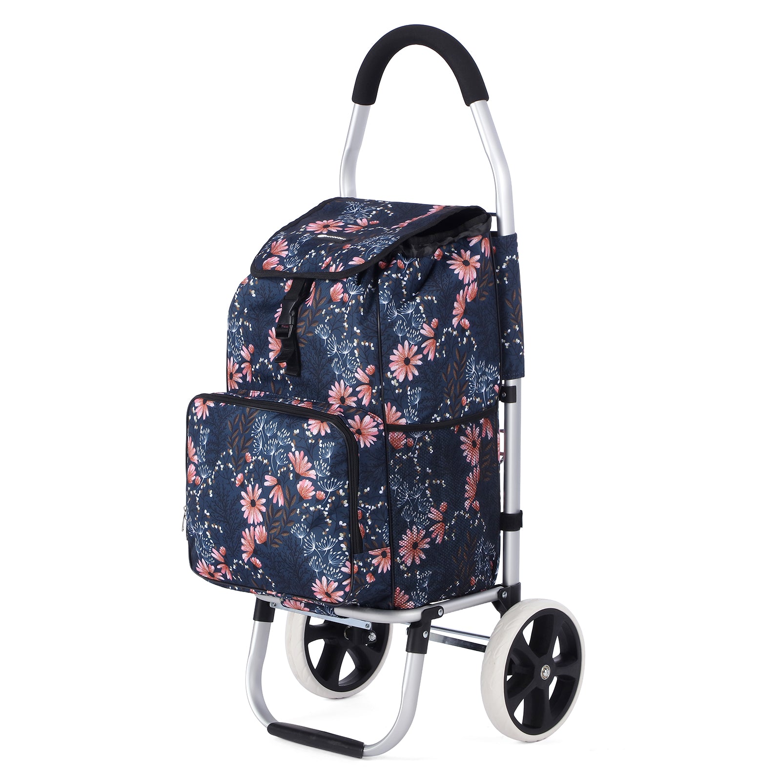 Packaway Boodschappentrolley 45L met Koelvak - Boodschappenwagen met Grote Wielen - Steekwagenfunctie - Waterafstotend - Japanese Flower