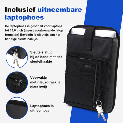 3 in 1 waterproof rolltop bicycle bag set 40-52L gray - 100% reflection - high visibility - bicycle bag - backpack - shoulder bag