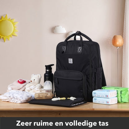 Brisby slijtvaste Luiertas – verzorgingstas – met buggymontage - Signature Black