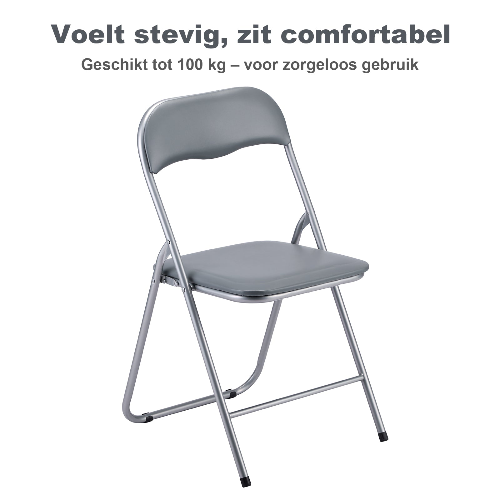 Bardi 6-delige Klapstoelen set PVC grijs - 100 kg draagvermogen