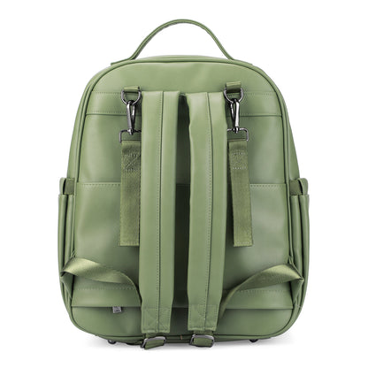 Venezia wear-resistant backpack green - PU leather - 14 inch laptop compartment - water-repellent