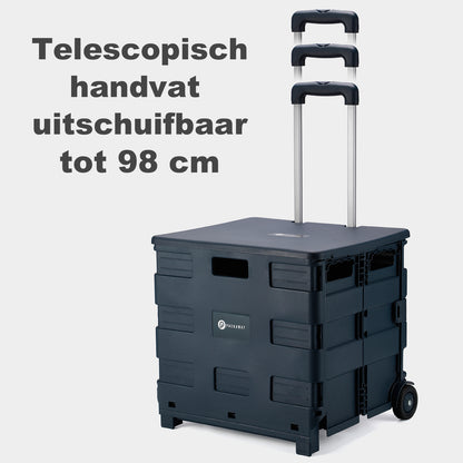 Packaway Boodschappentrolley krat XL 50L blauw - incl. deksel