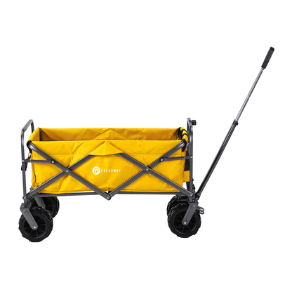 Bolderkar XL okergeel -  tot 80 kg - heavy duty - 90L - opvouwbaar - wasbaar polyester - 98x45 cm