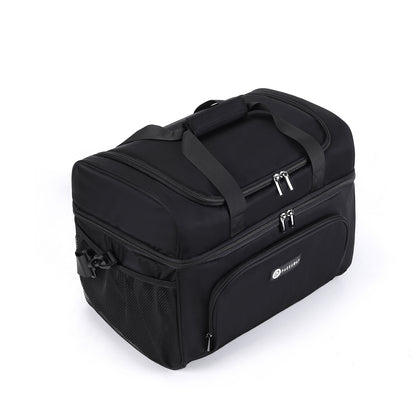 Packaway Koeltas 20L - Lunchtas - Inclusief 4 Koelelementen - Dubbel Compartiment - 4-Laags Geïsoleerd - Waterafstotend - Signature Black
