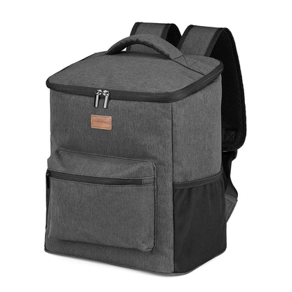 Koeltas rugzak 25L grijs - Waterafstotend - anti diefstal vak - 4 laags geïsoleerd - Incl. 2 gratis koelelementen en gratis flessenopener