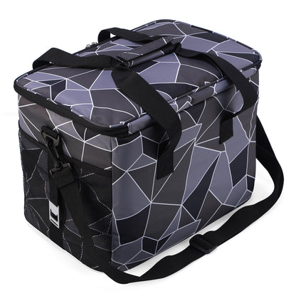 Packaway Koeltas 30L abstract zwart grijs - incl. 4 koelelementen, draagband