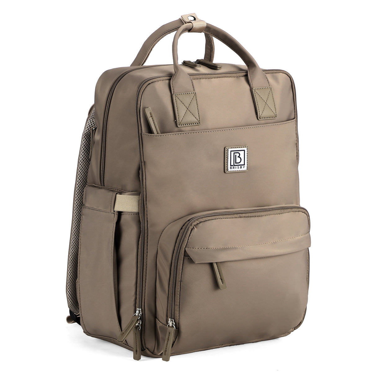 Brisby slijtvaste Luiertas – verzorgingstas – met buggymontage - Natural Greige