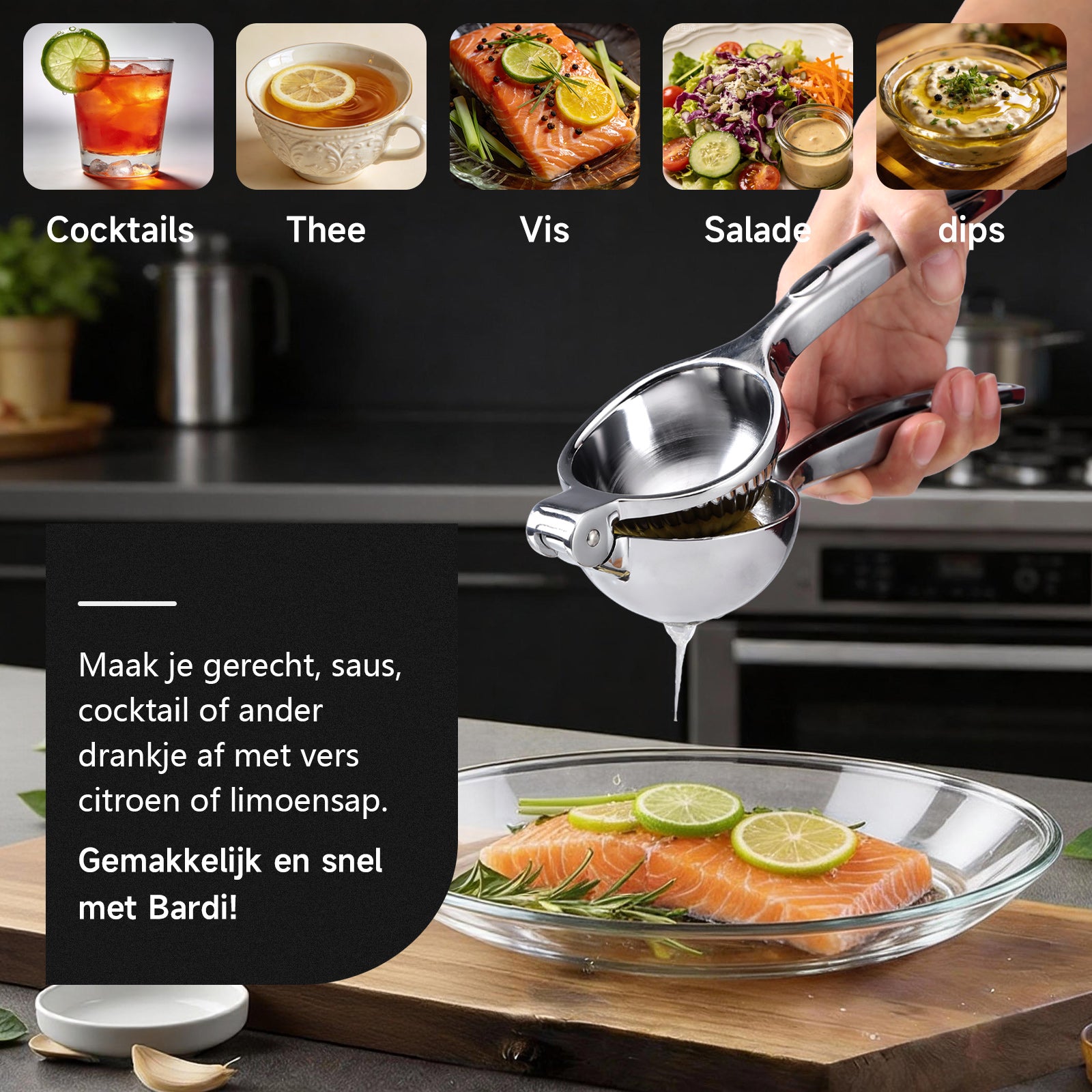 Bardi citruspers chroom - handpers - incl. gratis e-book