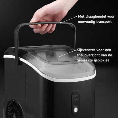 Bardi Nugget IJsblokjesmachine Rond 1,1L zwart - 15 kg/24 uur - incl. thermosbeker