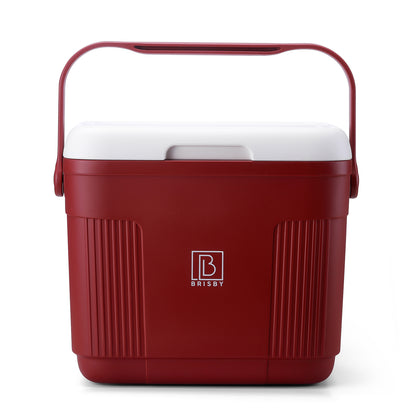Brisby Koelbox 22L rood + 3-delige vershoudbakjes + 2 thermosflessen 0,5L set