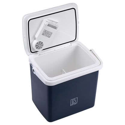 Electric cool box 25L blue - AC/DC 12V, 220/230V - incl. divider - lockable lid