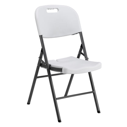 Bardi 8 Piece Folding Chair Set – Heavy Quality Folding Chair Set, Weather Resistant 47 x 54 x 87 cm. - White grey