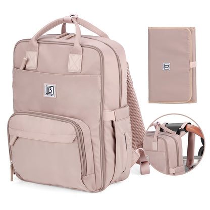 Brisby slijtvaste Luiertas – verzorgingstas – met buggymontage - Muted Rose