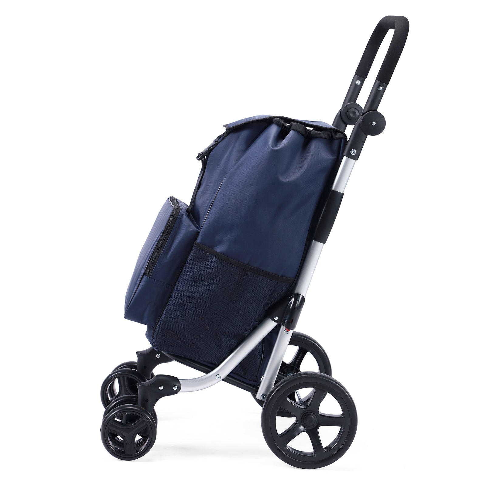 Boodschappentrolley deluxe 60L blauw  - koelvak - boodschappenwagen - steekwagenfunctie - verstelbaar handvat