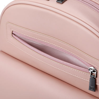 Venezia diaper bag and backpack pink - nursing bag - hard-wearing - incl. buggy/pram hooks, changing mat and cool bag - PU leather