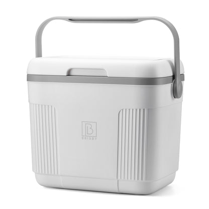 Brisby Koelbox 22L wit + 2 thermosflessen 0,5L set -  incl. 4 koelelementen