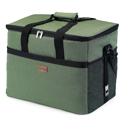 Koeltas 40L groen - lunchtas - opvouwbaar - 4-laags geïsoleerd - incl. 6 gratis koelelementen en draagband