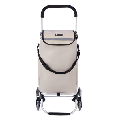Packaway Boodschappentrolley met 6 Wielen voor Trappen - 40L - Boodschappenwagen - Steekwagen Functie - Champagne