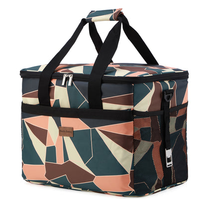 Cooler bag 30L abstract - lunch bag - foldable - 4-layer insulated - incl. 4 free cooling elements and carrying strap