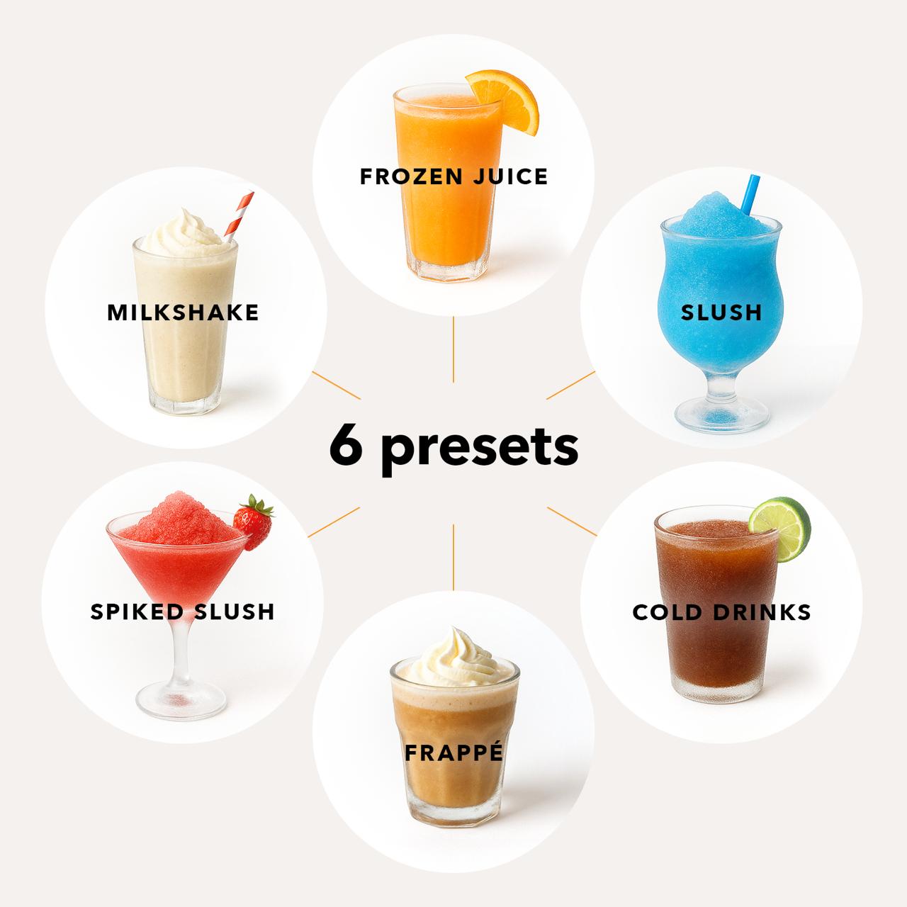 Slushmachine SET - 7-in-1 - slush, frappé, milkshake en smoothie maker - 2,1L - incl. 2 blok thermoscups