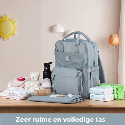 Brisby slijtvaste Luiertas – verzorgingstas – met buggymontage - Mist Blue