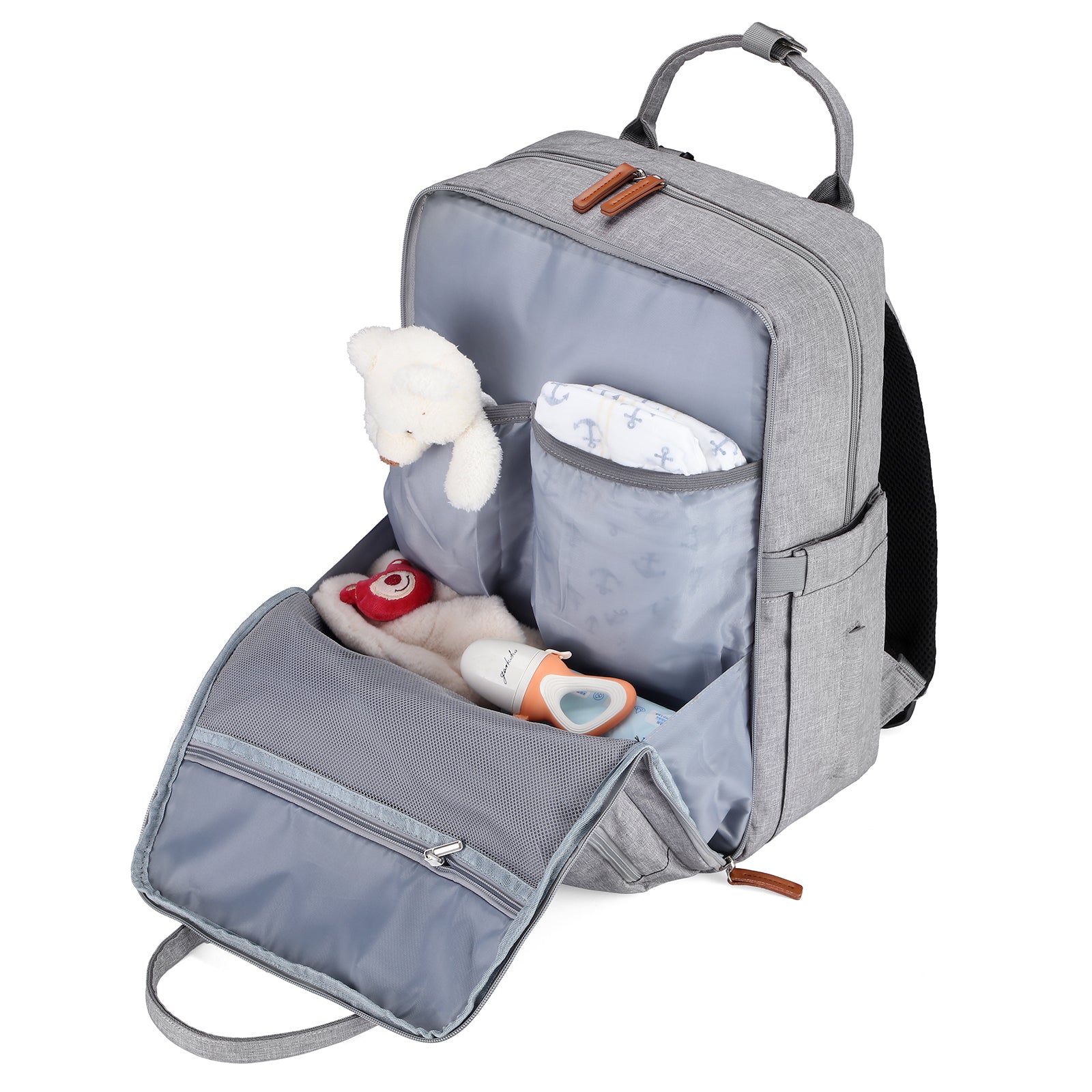 Brisby Luiertas original lichtgrijs - incl. buggymontage en verschoningsmat