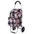 Packaway Boodschappentrolley 45L met Koelvak - Boodschappenwagen met Grote Wielen - Steekwagenfunctie - Waterafstotend - Black Flower