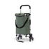 Shopping trolley 40L with pedal wheels green - shopping trolley suspension - foldable - telescopic handle
