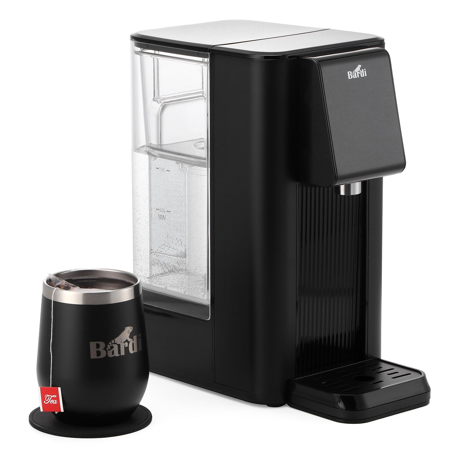 Bardi Heetwaterdispenser 2,6L set - incl. 3 thermoscups + onderzetter - instant-heating - 6 temperatuurstanden