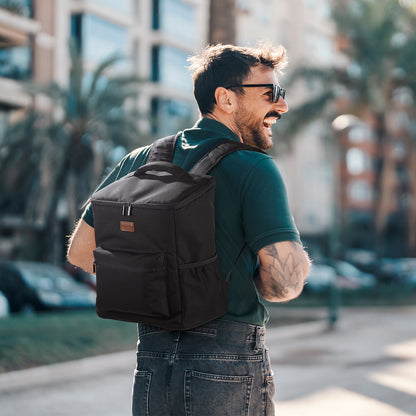 Packaway Koeltas rugzak 25L zwart - incl. 2  koelelementen, flessenopener