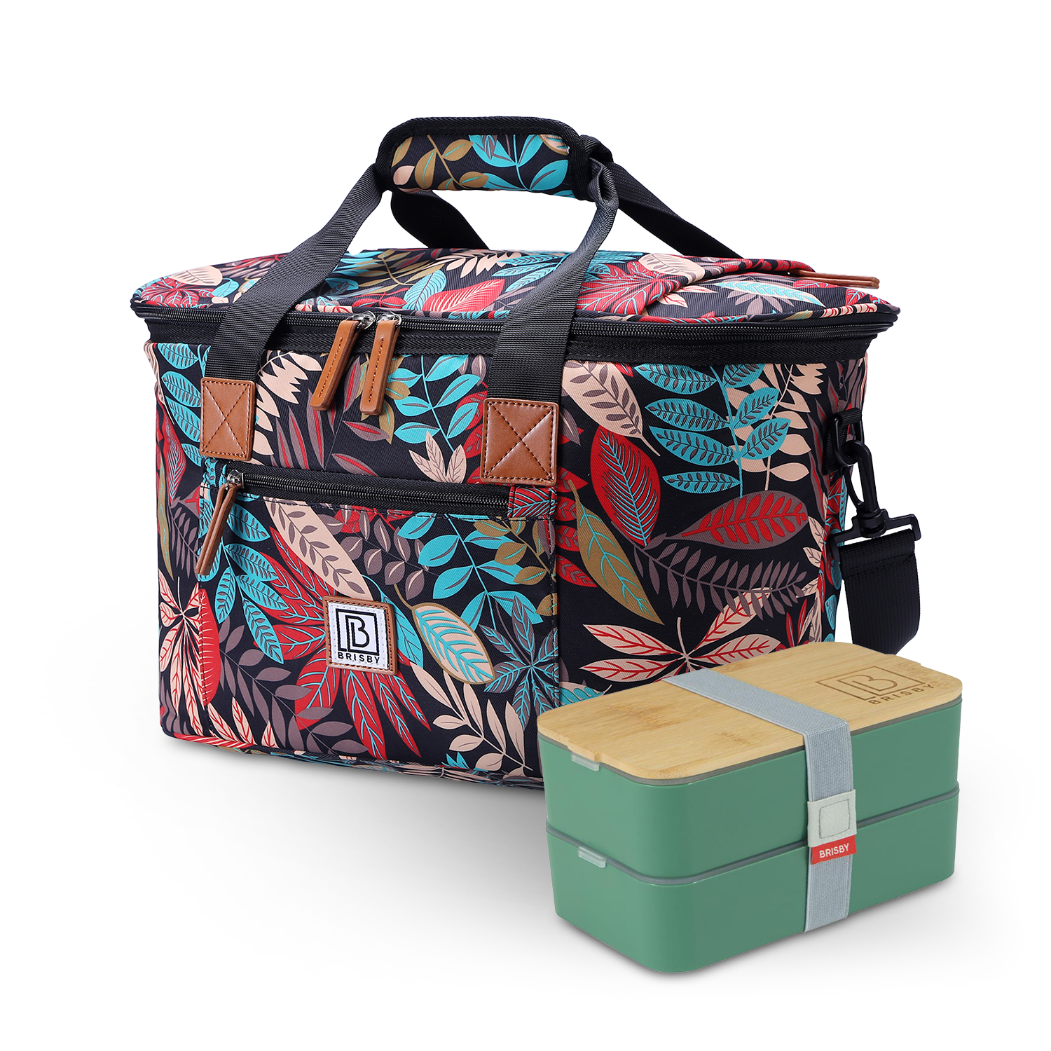 Brisby Koeltas 21L jungle set - incl. mealbox, 2 koelelementen, schouderband