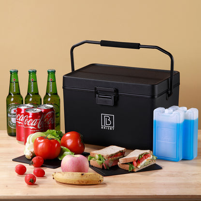 Cool box 12L with handle black - dividers - cutting boards - up to 40 hours insulation - incl. 2 cooling elements of 200ml