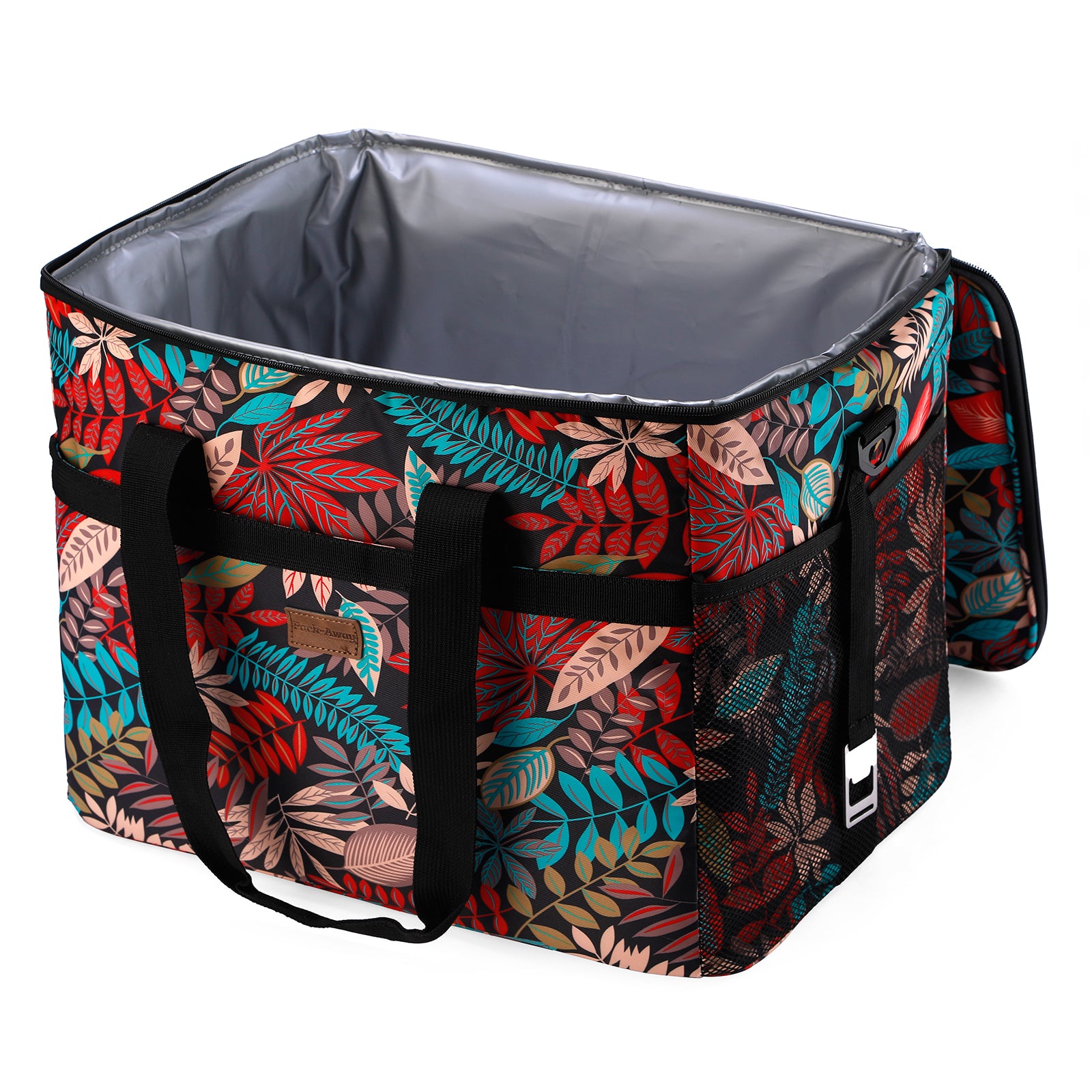 Koeltas 40L jungle - lunchtas - opvouwbaar - 4-laags geïsoleerd - incl. 6 gratis koelelementen en draagband