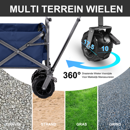 Packaway Bolderkar XL 80kg donkerblauw - opvouwbaar - heavy duty - wasbaar