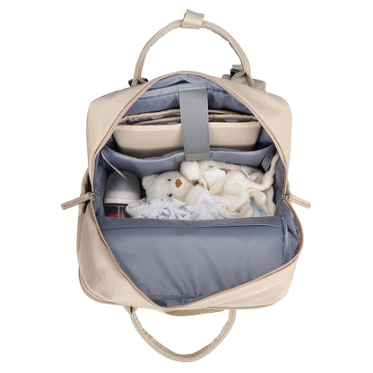 Brisby slijtvaste Luiertas – verzorgingstas – met buggymontage - Natural Champagne