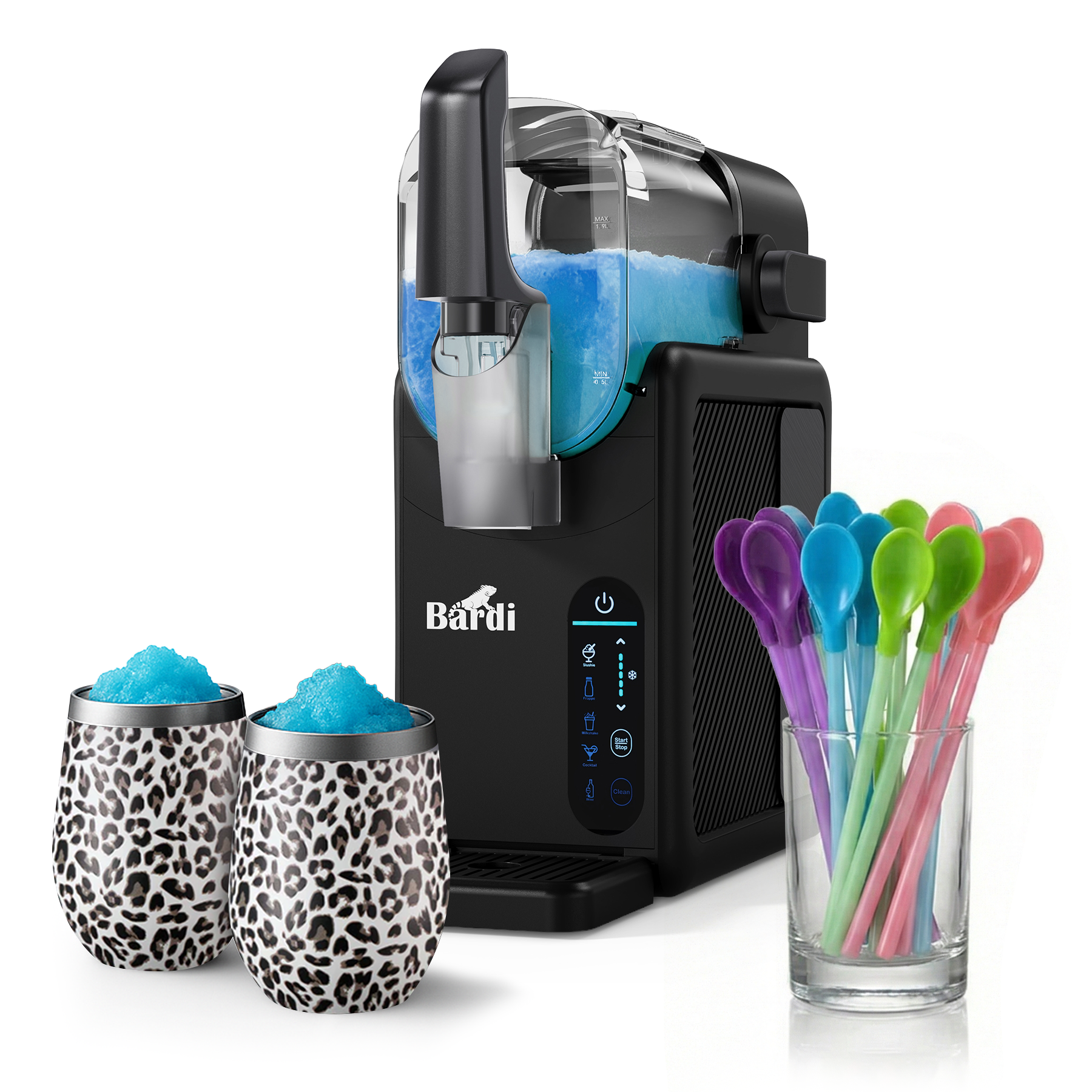Bardi Slushmachine 2,6L  + 2 thermoscups leo set - 7-in-1