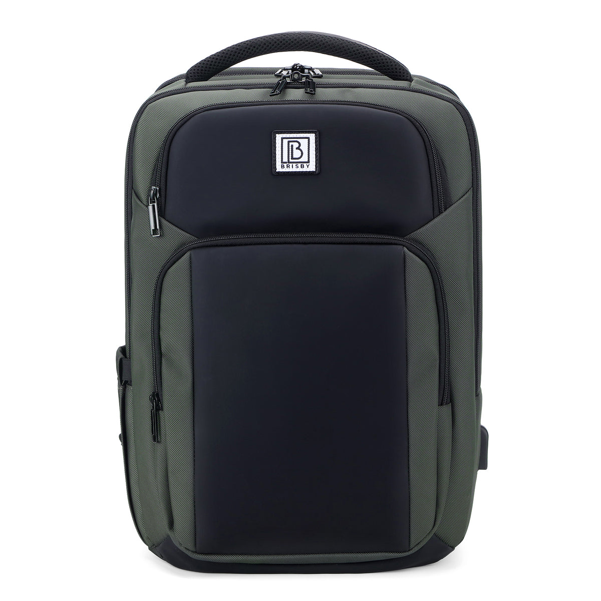 Brisby Rugzak Pro 1 – Laptoprugzak tot 15,7 inch voor Werk, School en Reizen – Waterafstotend – Met Tabletvak, Antidiefstalvak en Trolleysleeve - Groen
