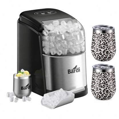 Bardi IJsblokjesmachine set 1,6L RVS - incl. 3 thermoscups leo en ijsschep