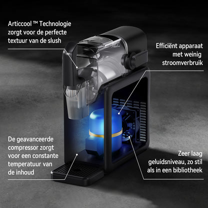 Bardi Slushmachine 2,6L  + 2 thermoscups leo set - ArcticCool compressor - fluisterstil 40 dB