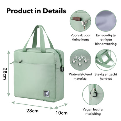 Brisby Koeltas Lunchtas 4L - Waterafstotend - Geïsoleerde Kolftas - Inclusief Koelelement - Smooth Green