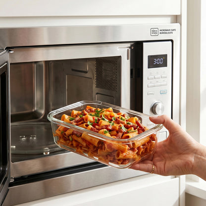 Bardi Glazen Vershoudbakjes 9-delig – Meal Prep Bakjes – Luchtdicht & Lekvrij – Oven, Magnetron & Vriezer – 9 Wondersponzen + 40 Prep & Store Labels