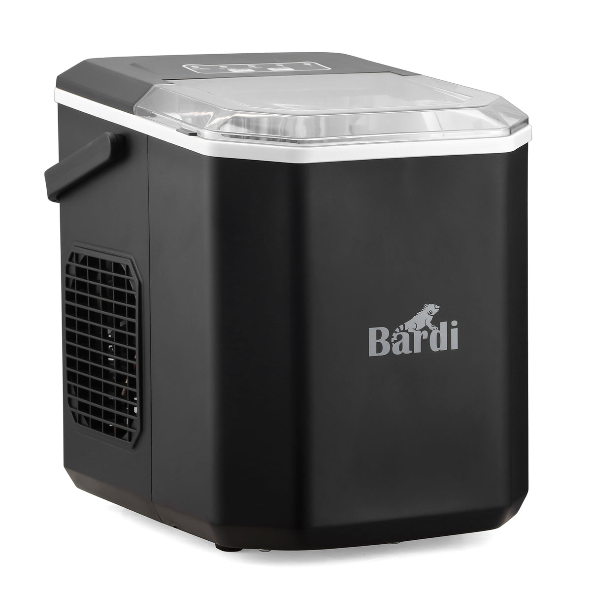 Bardi 1.3L Deluxe IJsblokjesmachine Square – IJsblokmaker Inclusief Luxe Thermosbeker en IJsschep – 9 Blokjes in 8 Minuten – ZWART