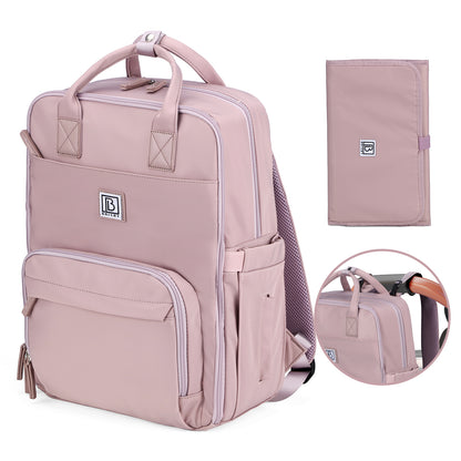 Brisby slijtvaste Luiertas – verzorgingstas – met buggymontage - Calm Lila
