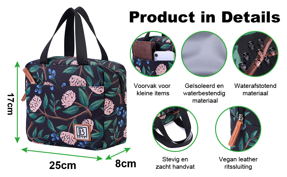 Koeltas 4L passion flower - 4-laags geïsoleerd - gratis koelelement