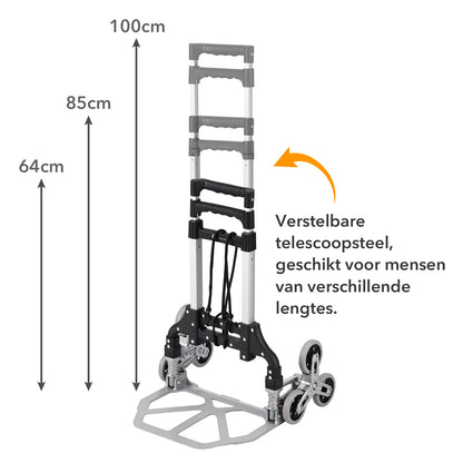 Packaway Steekwagen 70 kg - opvouwbaar - trapwielen - telescopisch handvat - aluminium
