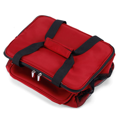 Koeltas 15L koeltas rood - lunchtas - 4-laags geïsoleerd - opvouwbaar - incl. 2 gratis koelelementen en draagband