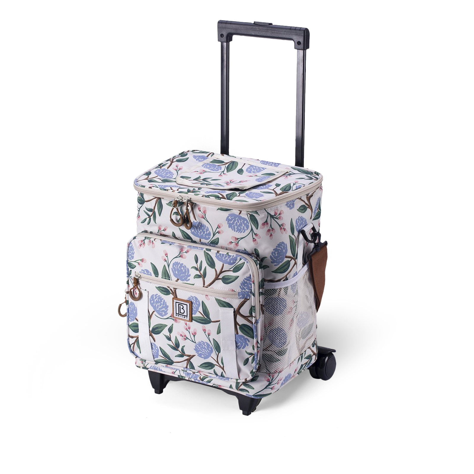 Brisby Boodschappentrolley 32L white flower - incl. koelvak, koelelementen