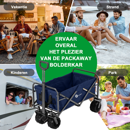 Packaway Bolderkar XL 80kg donkerblauw - opvouwbaar - heavy duty - wasbaar