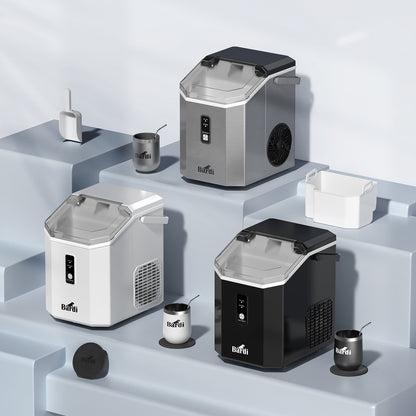 Bardi 1.1L - Nugget IJsblokjesmachine Square - Crushed Ice Maker met IJsschep - 15kg/24 uur - Ijsblokjesmaker - Met Luxe Thermosbeker - RVS met citruspers RVS
