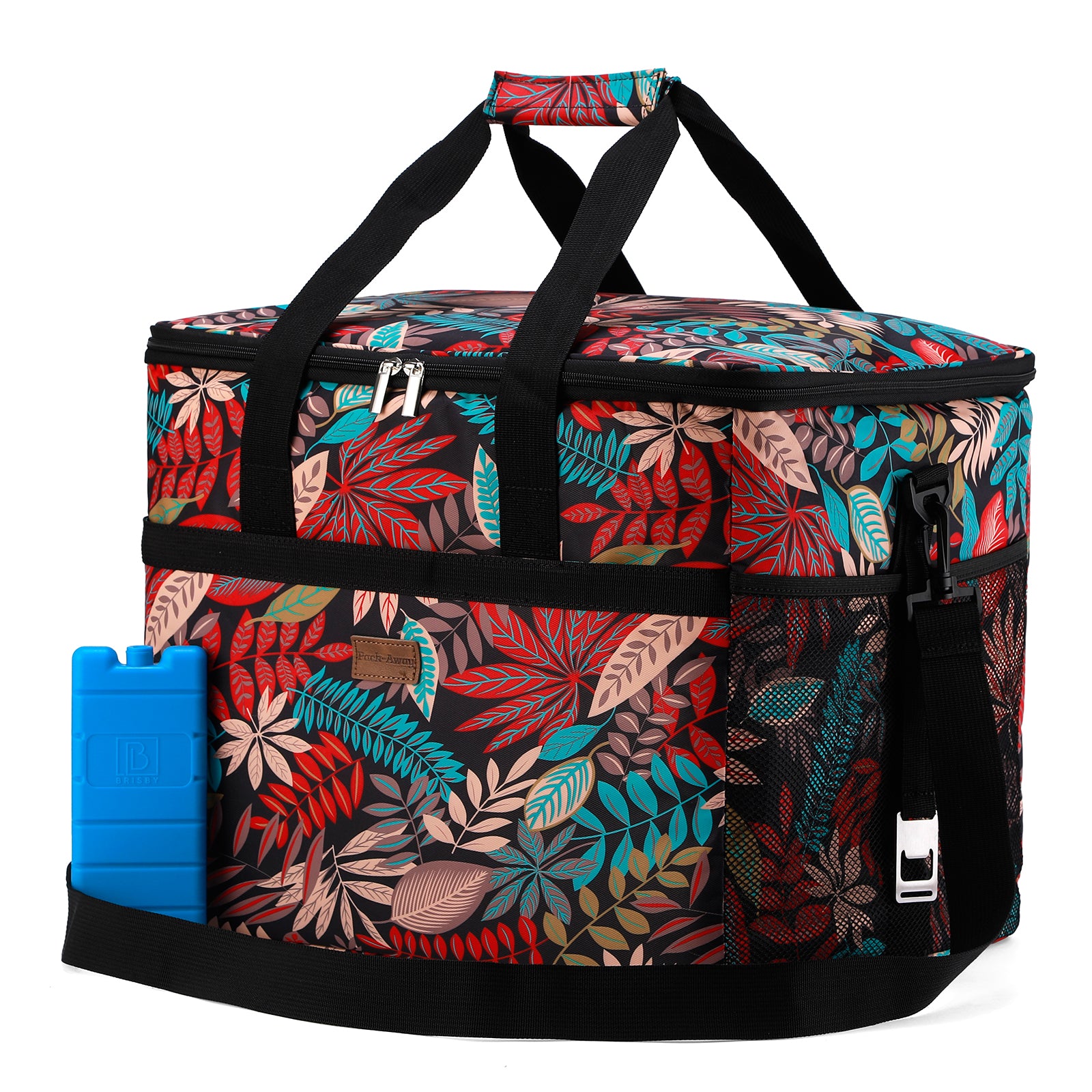 Koeltas 40L jungle - lunchtas - opvouwbaar - 4-laags geïsoleerd - incl. 6 gratis koelelementen en draagband